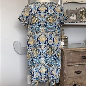Patterned BOOHOO shift dress